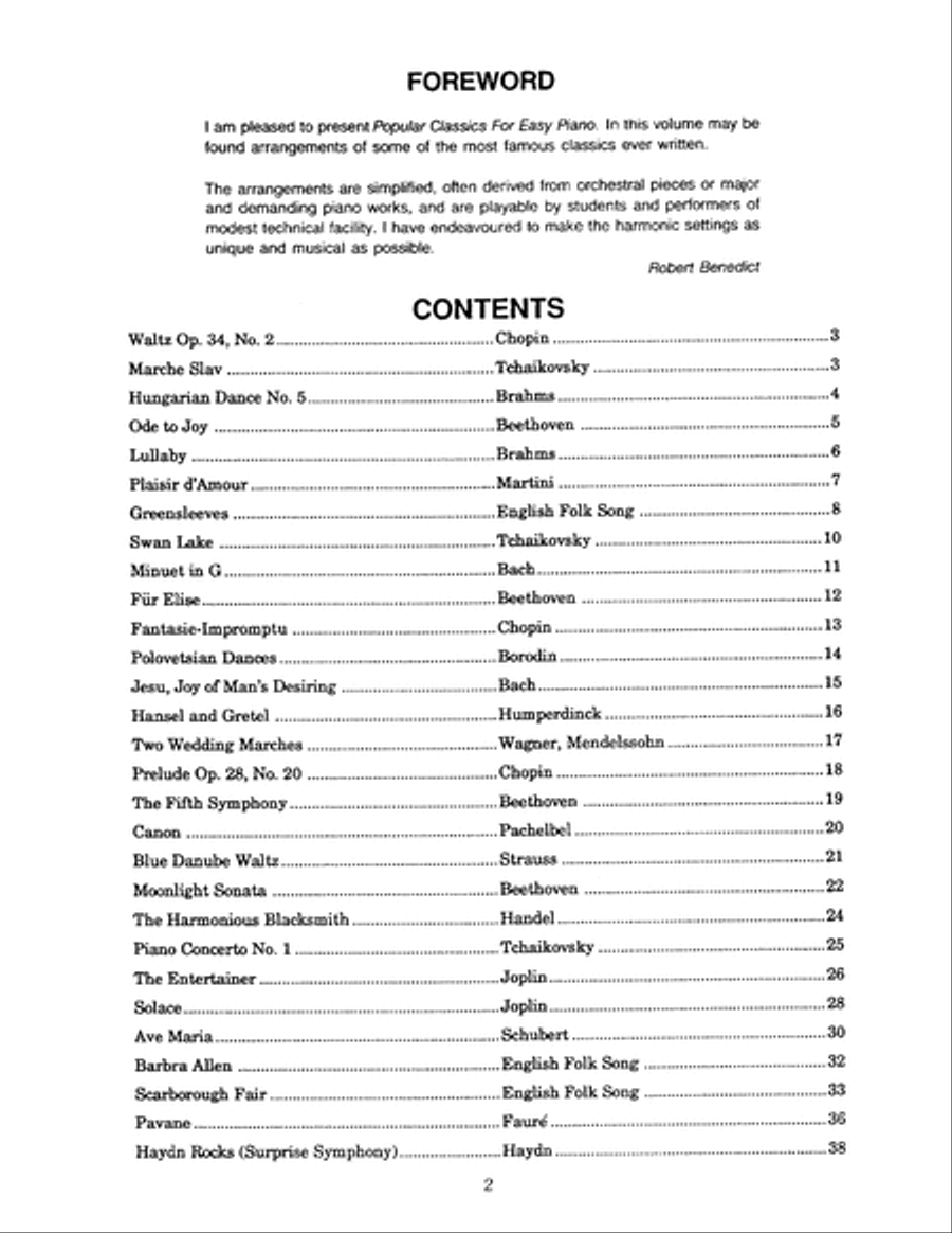 Popular Classics for Easy Piano Easy Piano scores gallery preview page 3
