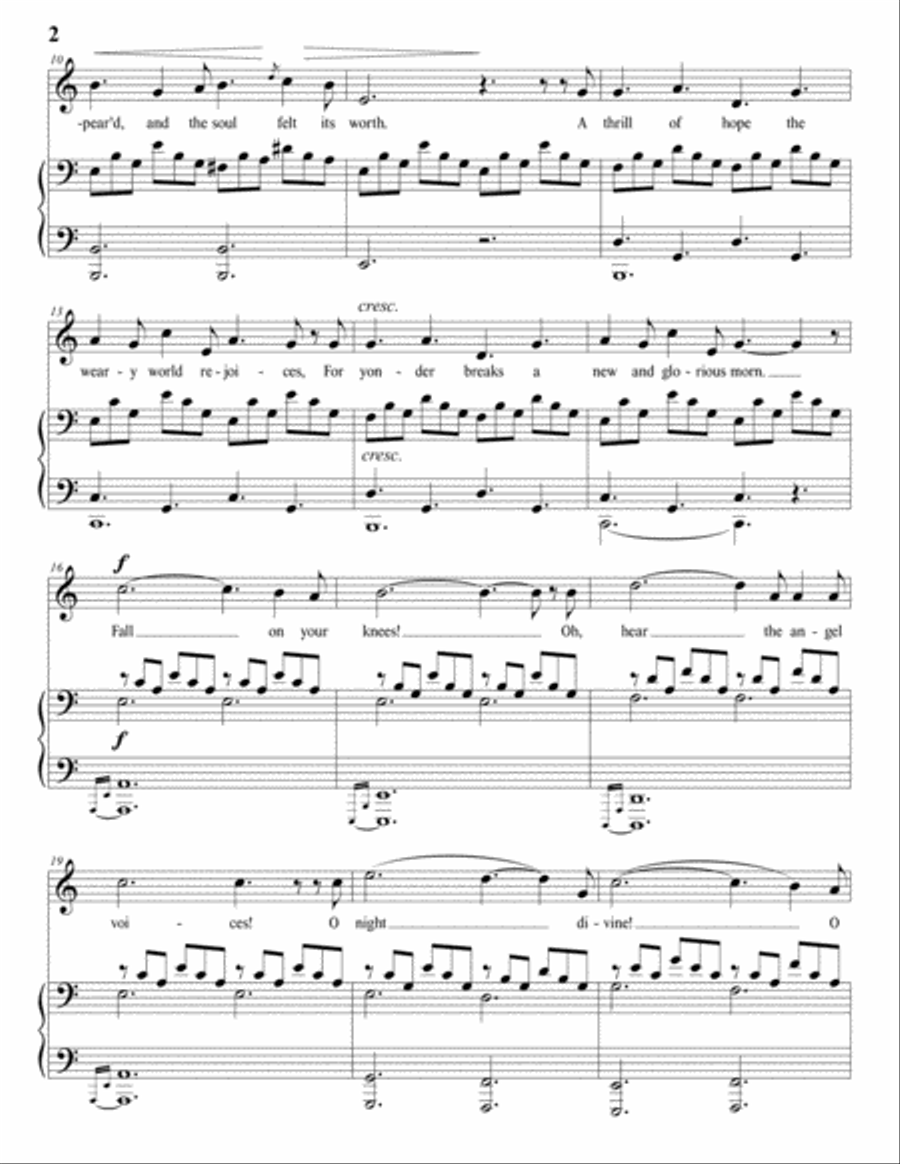 ADAM: O Holy Night (transposed to C major) Voice scores gallery preview page 3