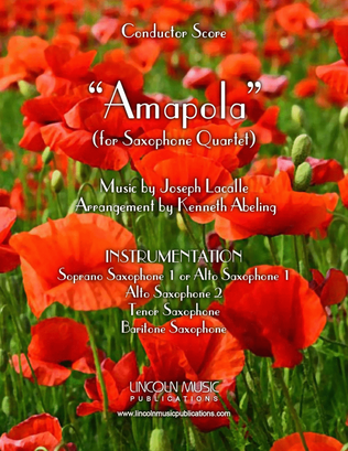 Book cover for Amapola (for Saxophone Quartet SATB or AATB)