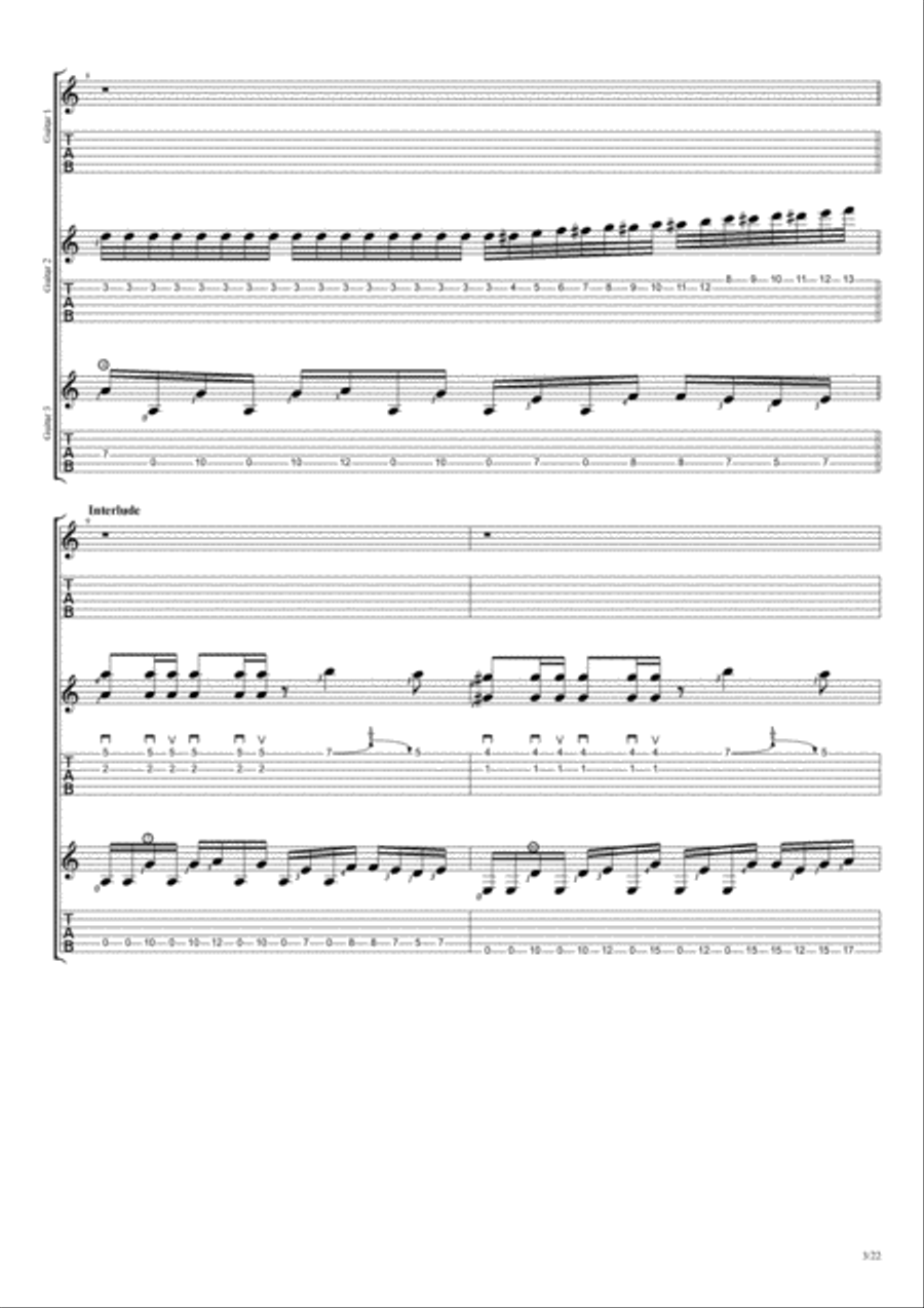 Hysteria Guitar Tablature scores gallery preview page 3