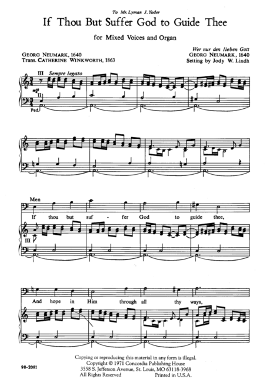 If Thou But Suffer God to Guide Thee 4-Part scores gallery preview page 2
