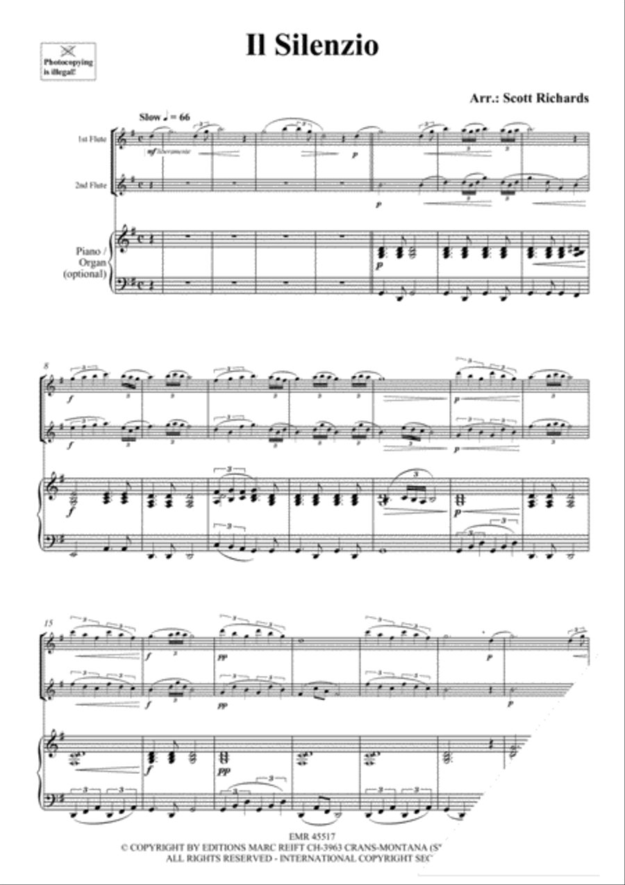 Il Silenzio Flute Duet scores gallery preview page 4