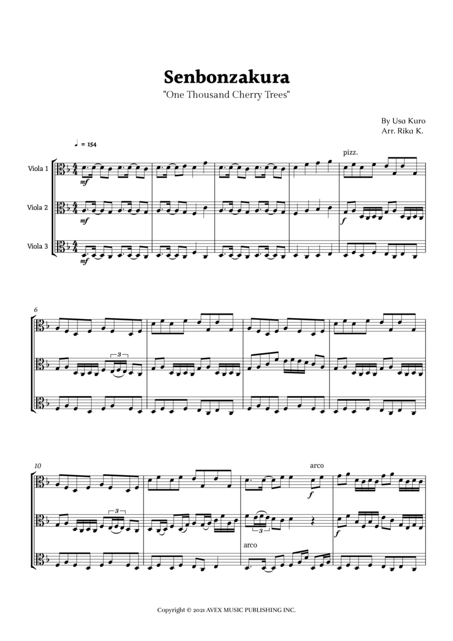 Senbonzakura String Trio scores gallery preview page 1