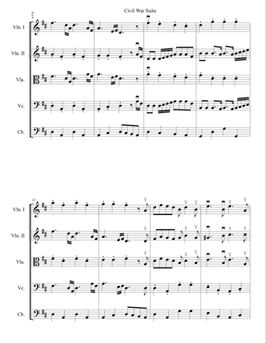 Civil War Suite Civil War Suite String Orchestra scores gallery preview page 2