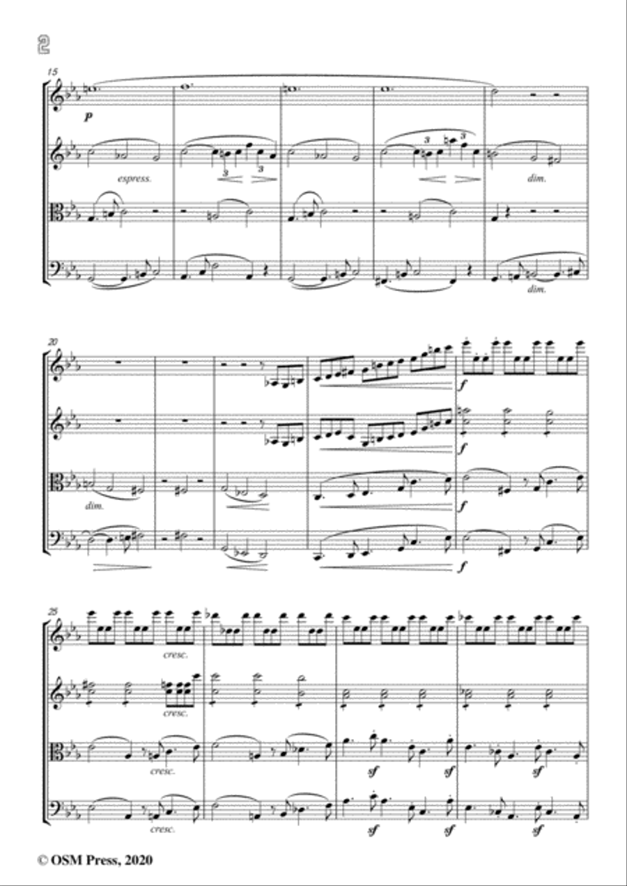 Brahms-String Quartet No.1 in c minor,Op.51 No.1 String Quartet scores gallery preview page 4