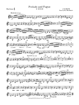Book cover for Prelude and Fugue in D minor: Baritone T.C.