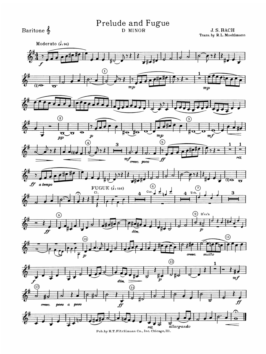 Prelude and Fugue in D minor: Baritone T.C.