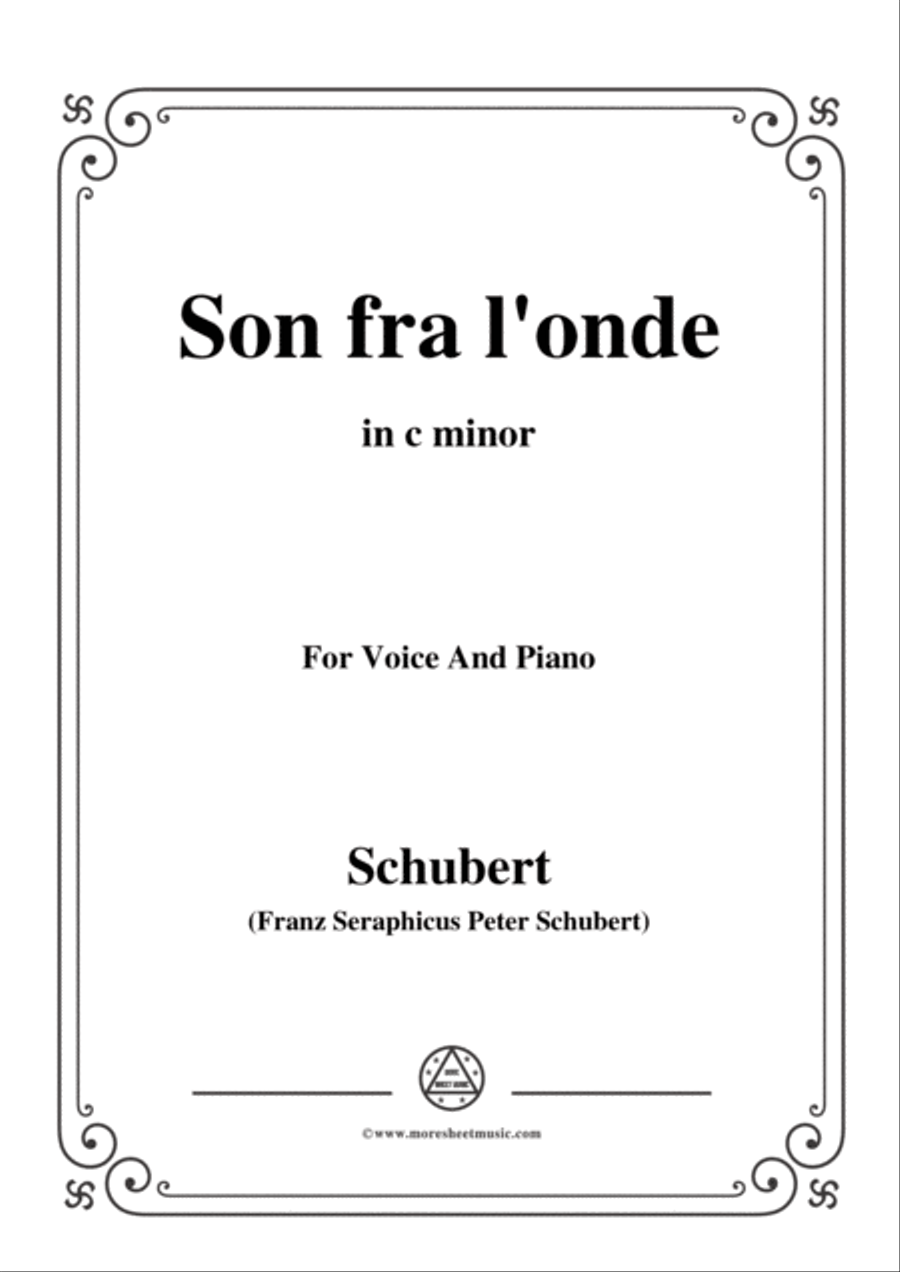 Schubert-Son fra l'onde,in c minor,for Voice&Piano Voice scores gallery preview page 1