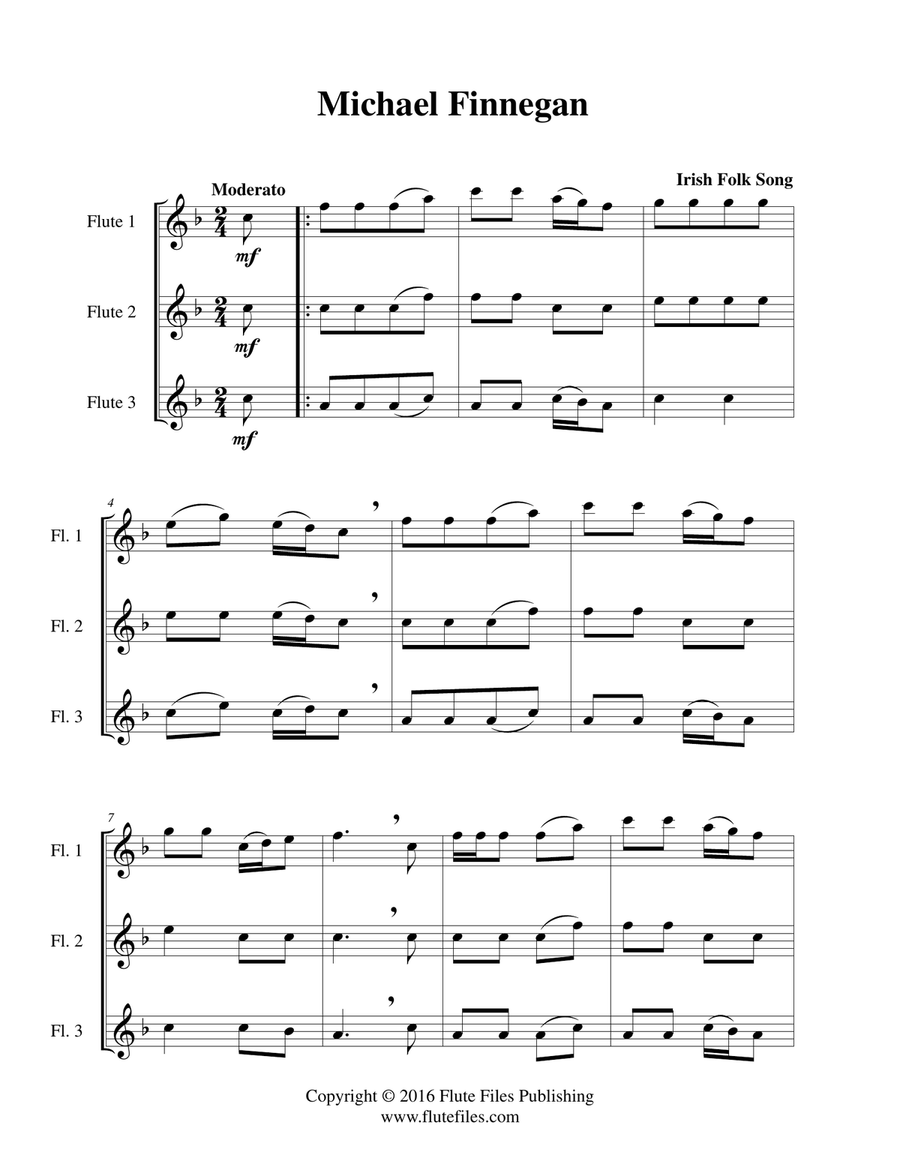 Michael Finnegan - Flute Trio Flute Trio scores gallery preview page 3