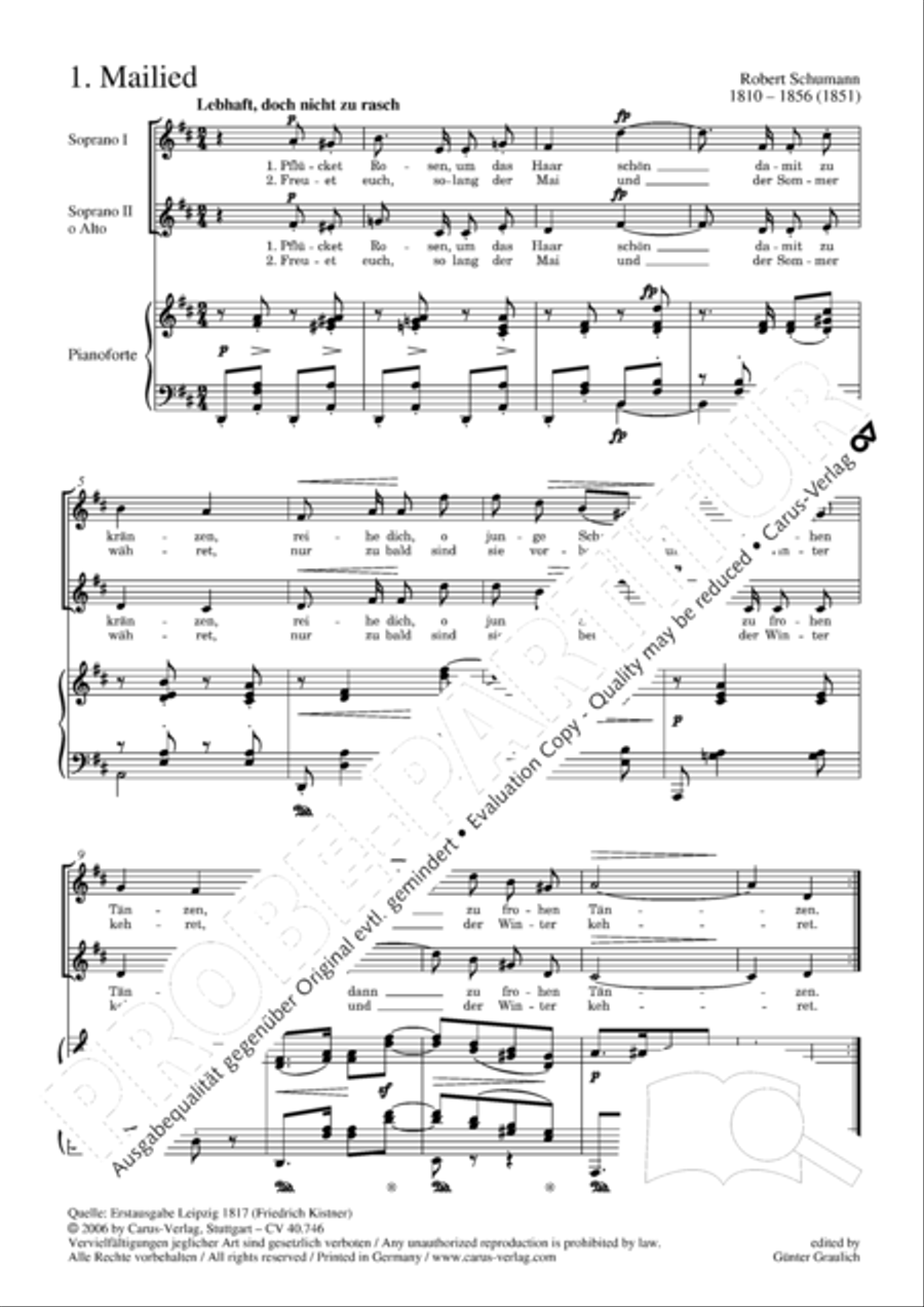 Madchenlieder Choir scores gallery preview page 3