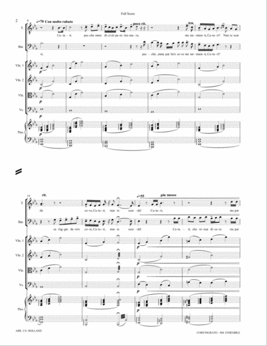Core ngrato Duet Arranged for Tenor and Baritone and Ensemble in the key of Eb Vocal Duet scores gallery preview page 6