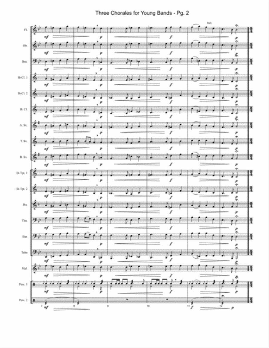 Three Chorales for Young Band Concert Band scores gallery preview page 3