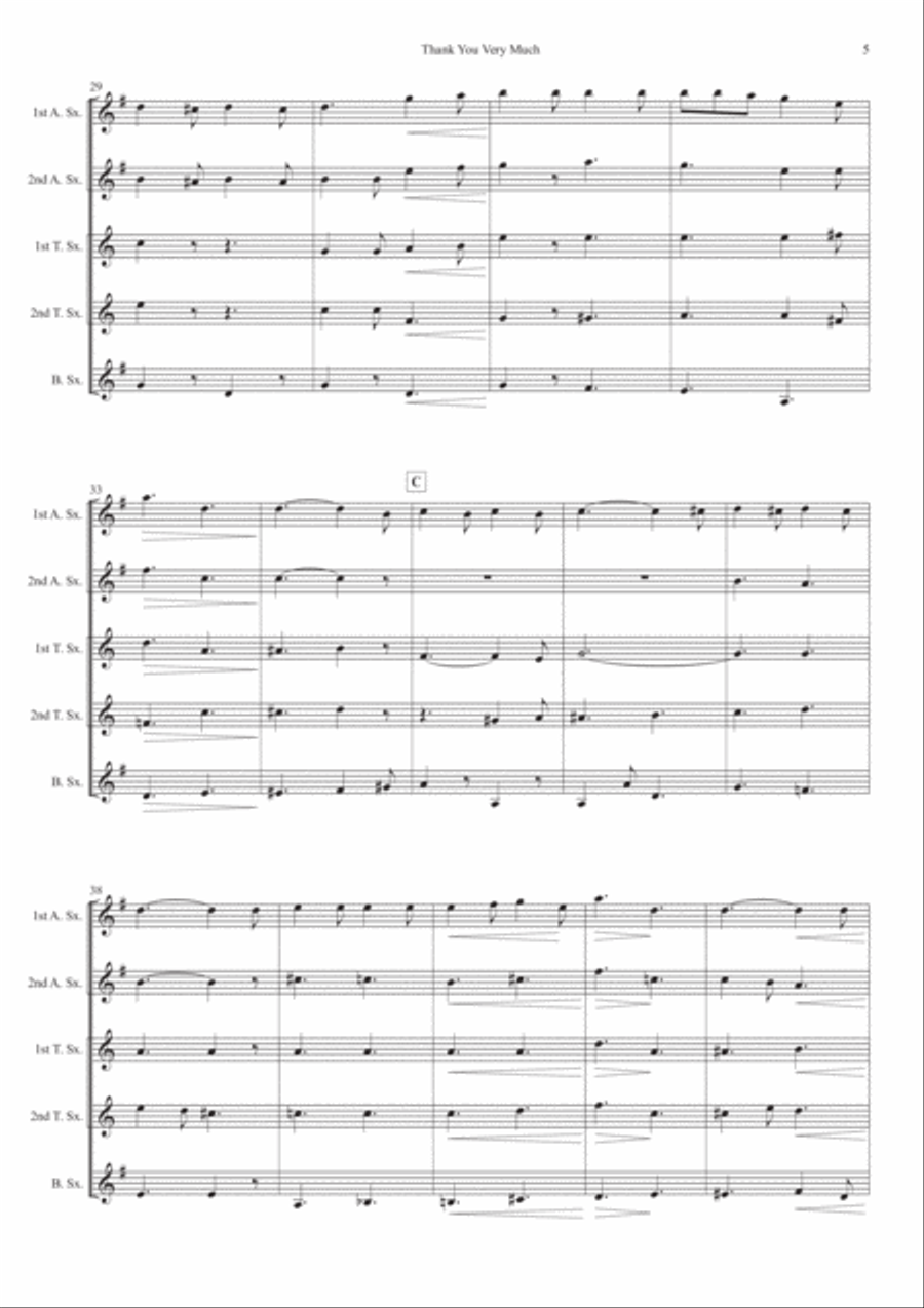Thank You Very Much Woodwind Ensemble scores gallery preview page 5