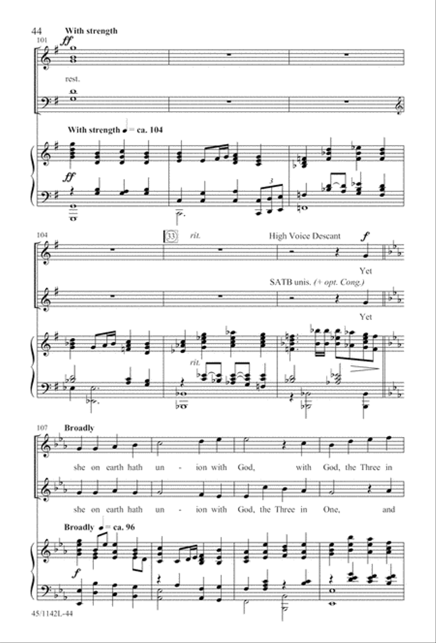 The Church's One Foundation 4-Part scores gallery preview page 46