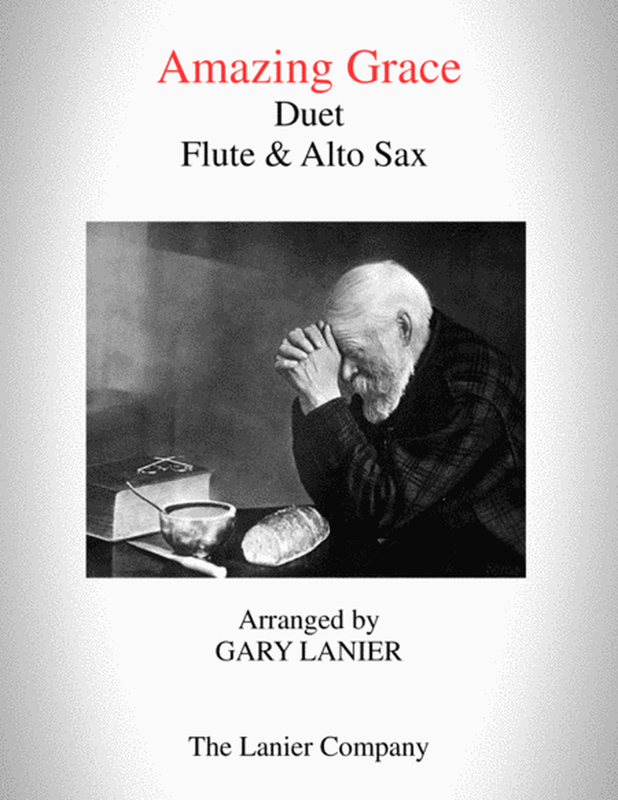 AMAZING GRACE (Duet - Flute & Alto Sax - Score & Parts included) image number null