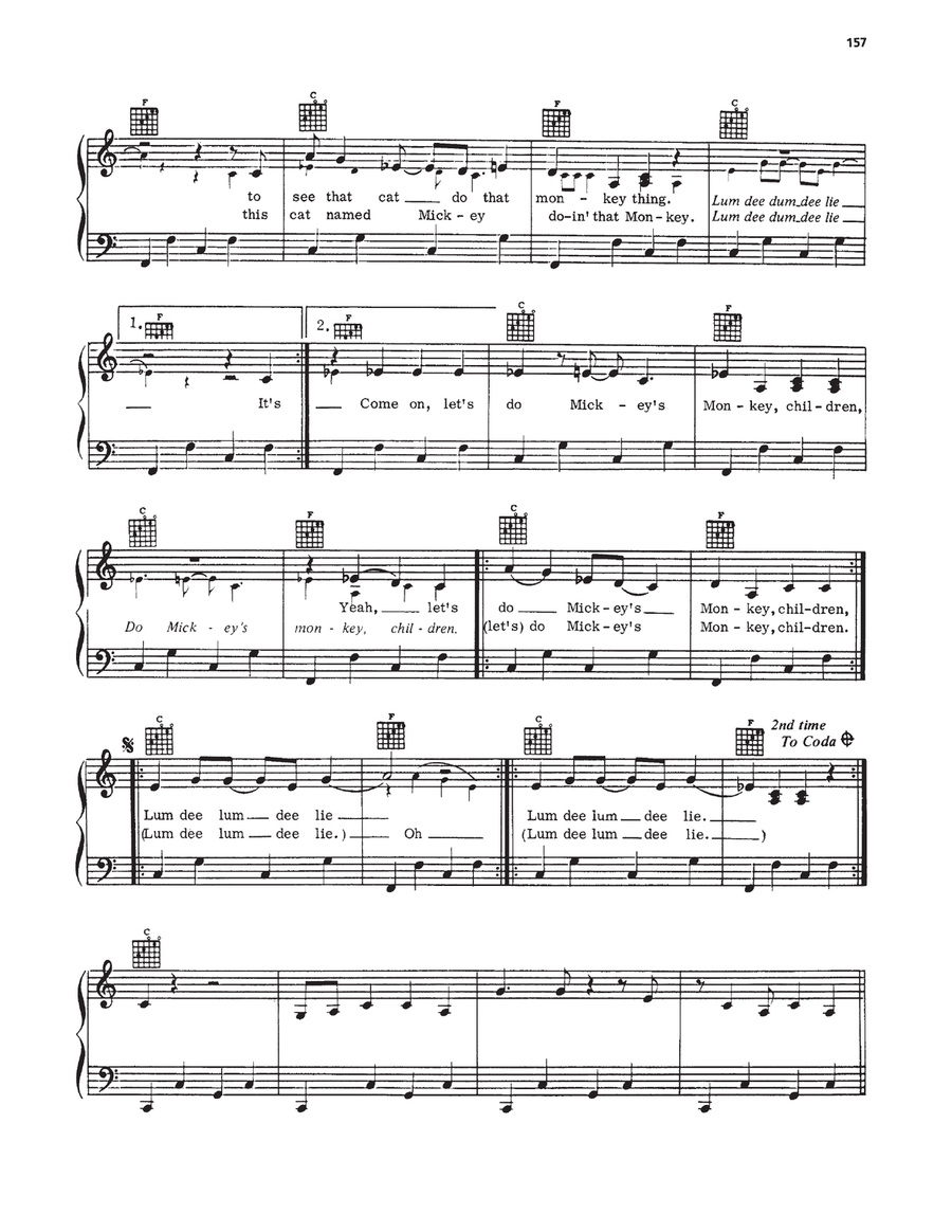 Mickey's Monkey Piano, Vocal, Guitar scores gallery preview page 2