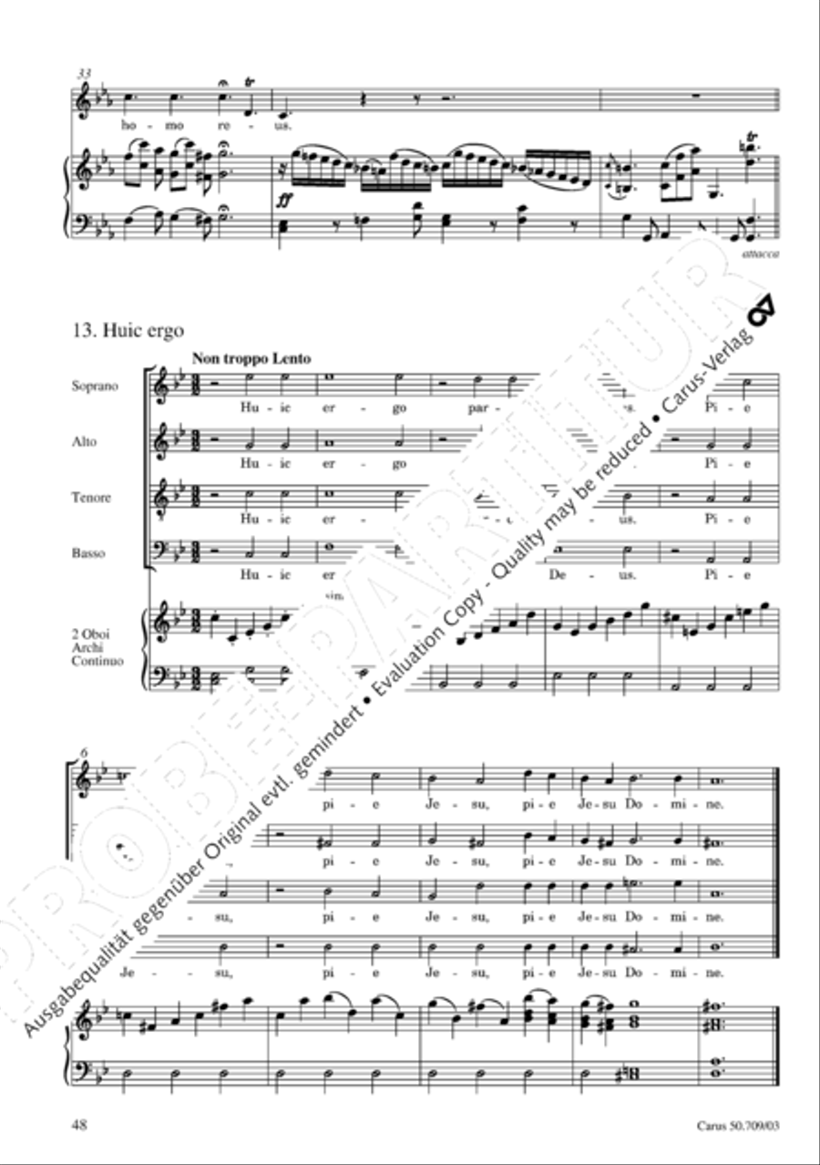 Requiem in E flat major 4-Part scores gallery preview page 49