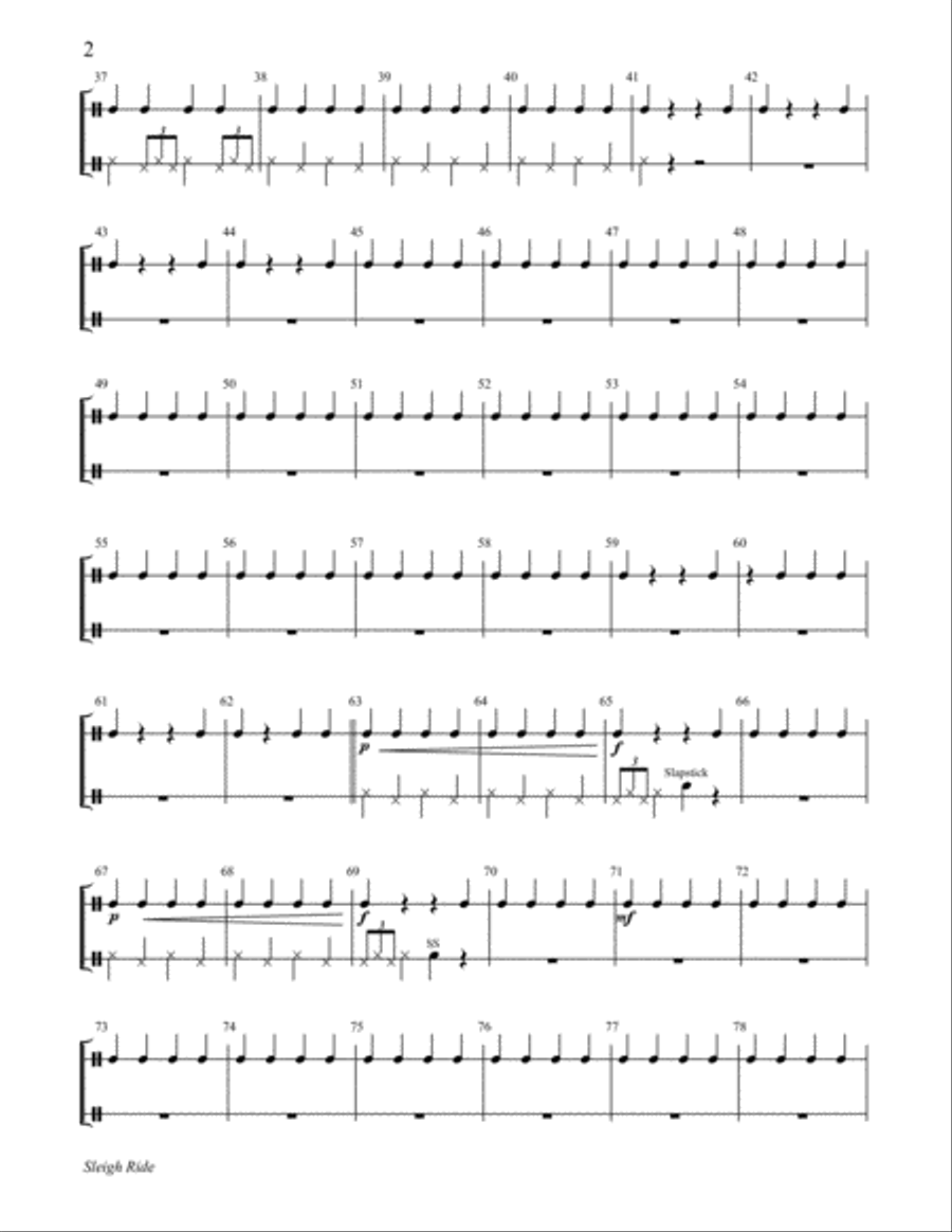 Sleigh Ride Handbell Choir scores gallery preview page 2
