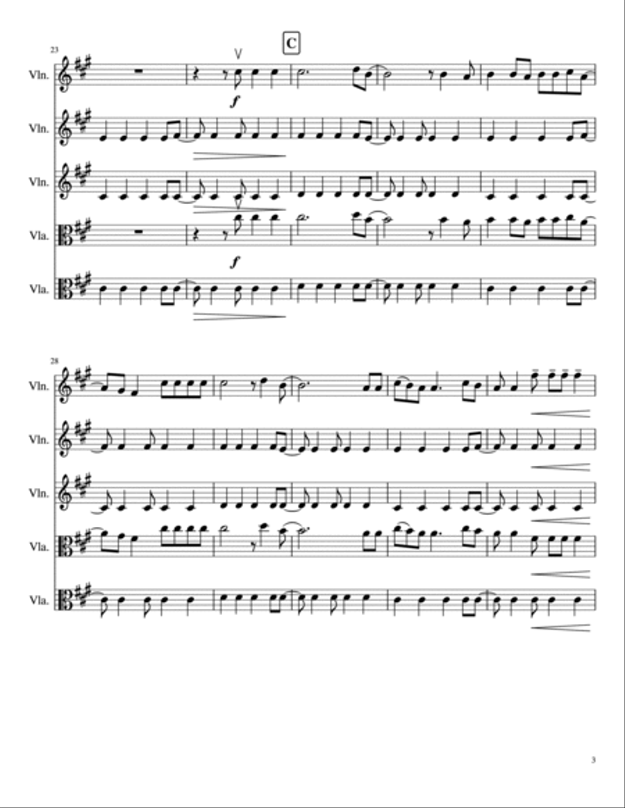 Viva La Vida String Trio scores gallery preview page 3