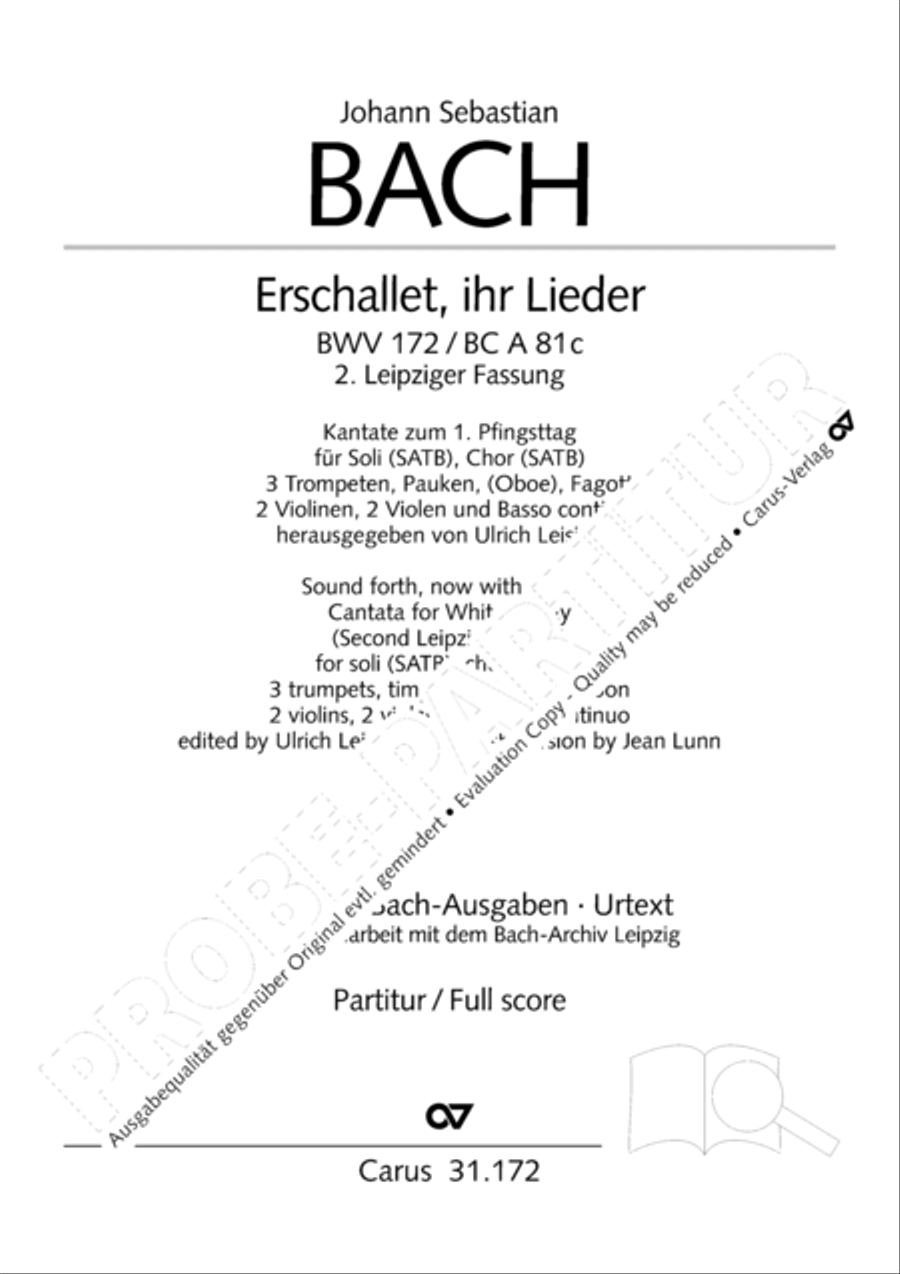 Sound forth, now with singing (Erschallet, ihr Lieder) 4-Part scores gallery preview page 2