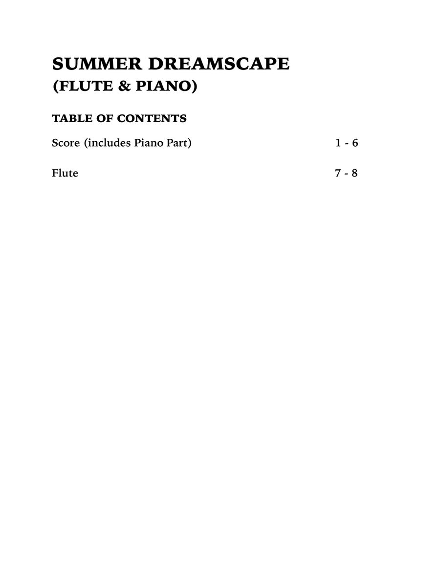 Summer Dreamscape (Flute and Piano) Flute Solo scores gallery preview page 4