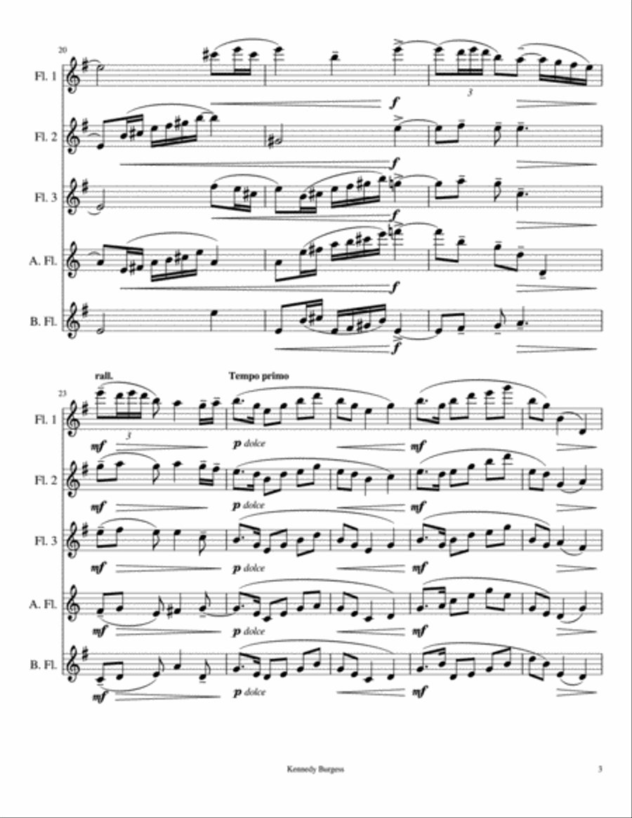 The Girl With the Flaxen Hair Woodwind Ensemble scores gallery preview page 3