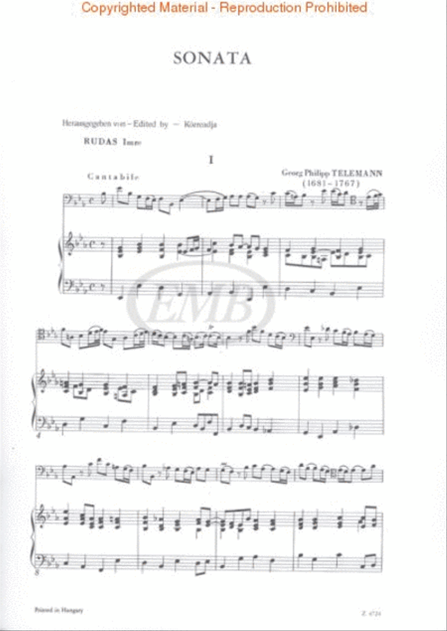 Sonata in E flat Major for Bassoon or Violoncello and Basso Continuo Bassoon scores gallery preview page 2