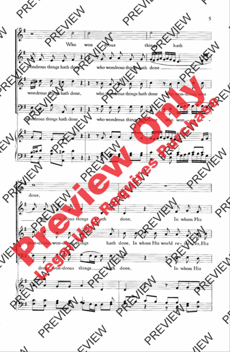 Now Thank We All Our God 4-Part scores gallery preview page 5