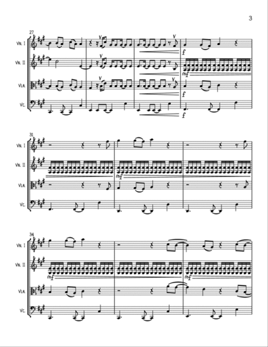 Snow On The Beach String Quartet scores gallery preview page 3