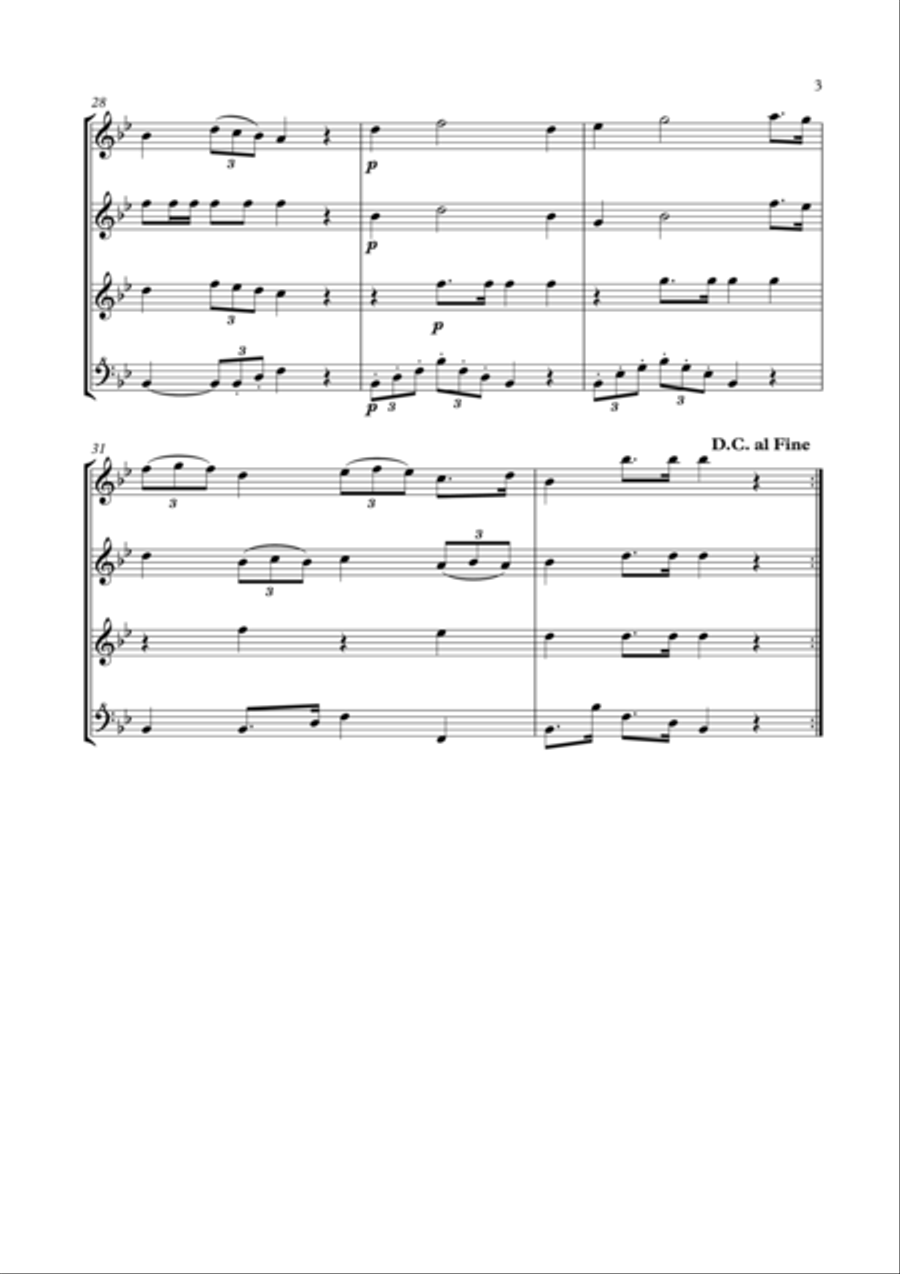 Hykshos March for Recorder Quartet (SATB) 4-Part scores gallery preview page 4