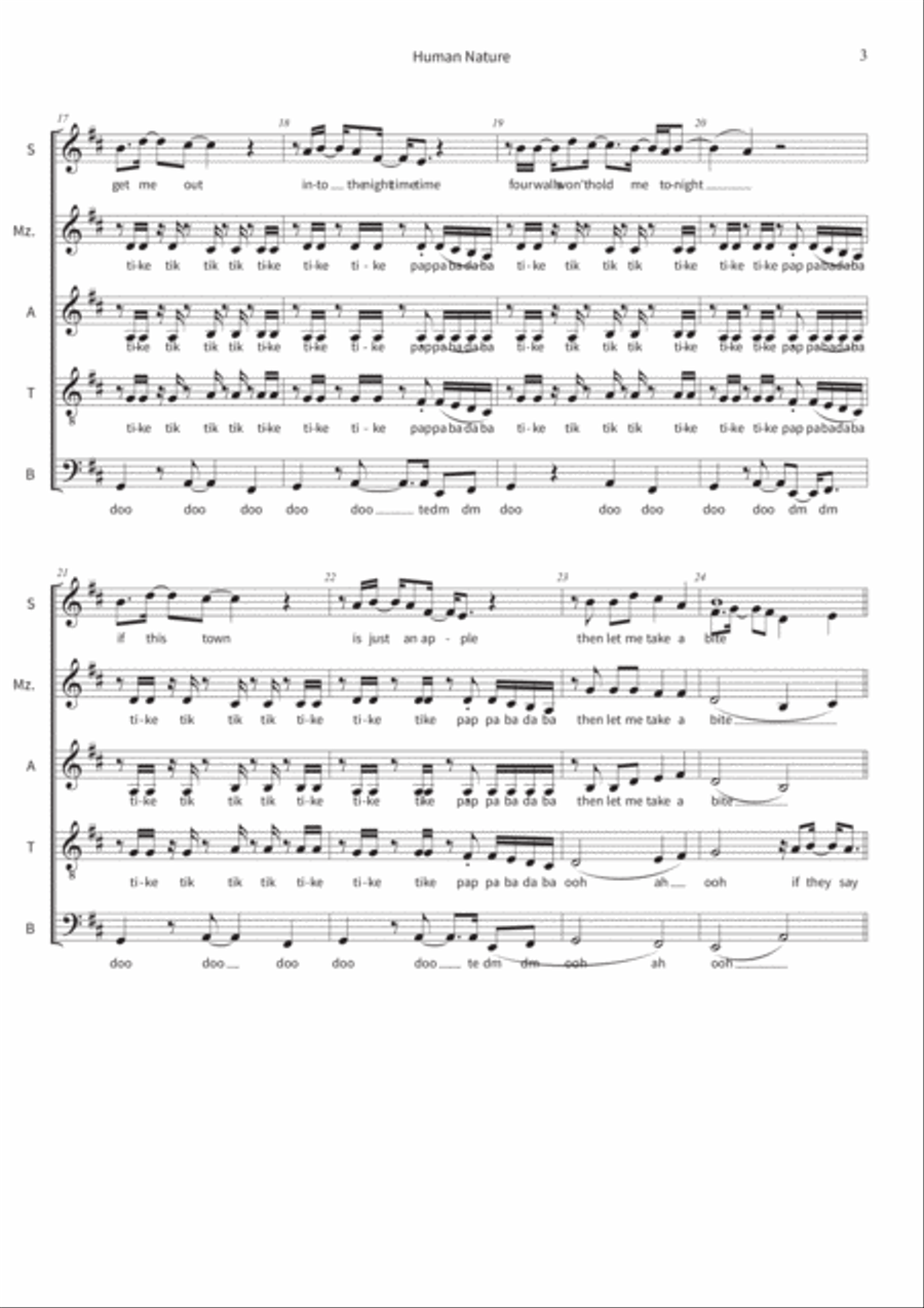 Human Nature A Cappella scores gallery preview page 3