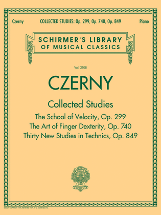 Book cover for Czerny: Collected Studies – Op. 299, Op. 740, Op. 849