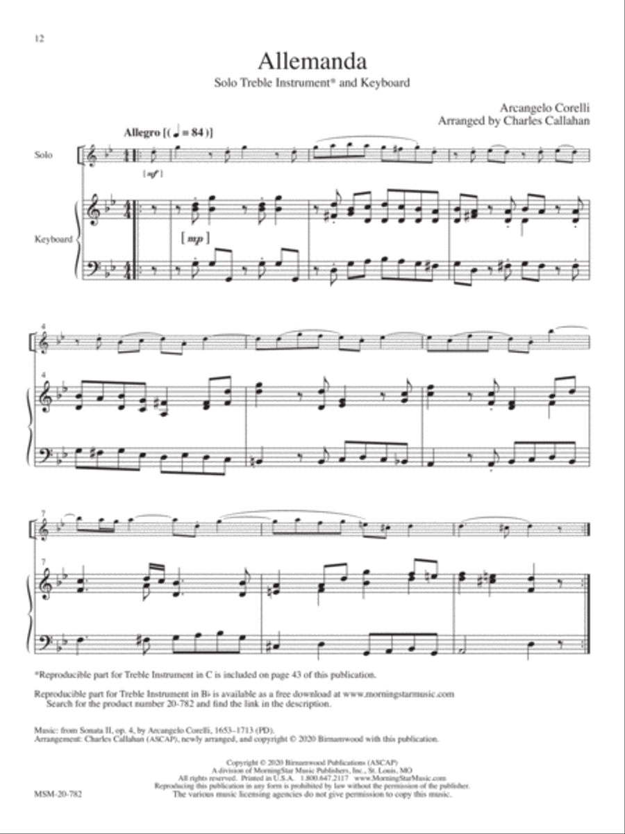 Allemanda Piano scores gallery preview page 1