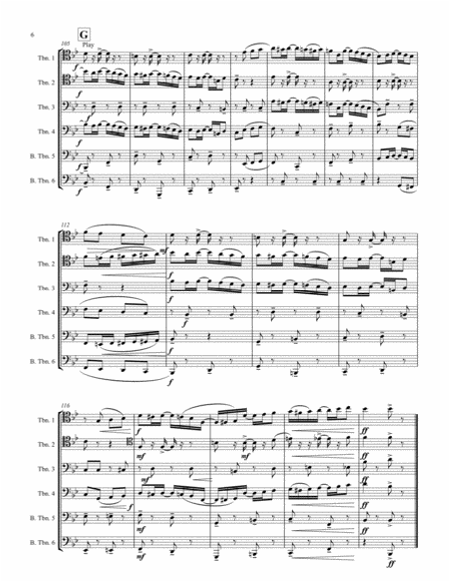 Red Pepper Two-Step for 6 trombones Brass Ensemble scores gallery preview page 6