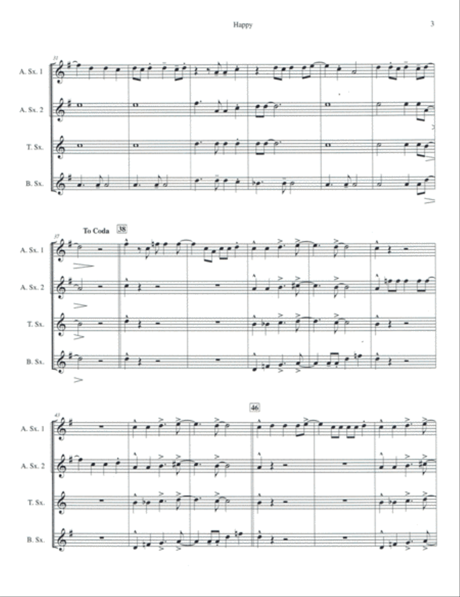 Happy Happy Woodwind Quartet scores gallery preview page 3