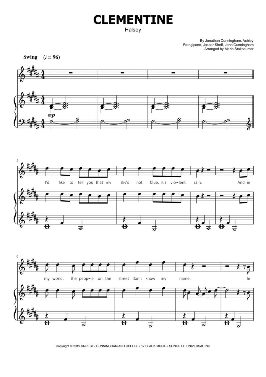 Halsey-clementine Halsey-clementine Voice scores gallery preview page 1