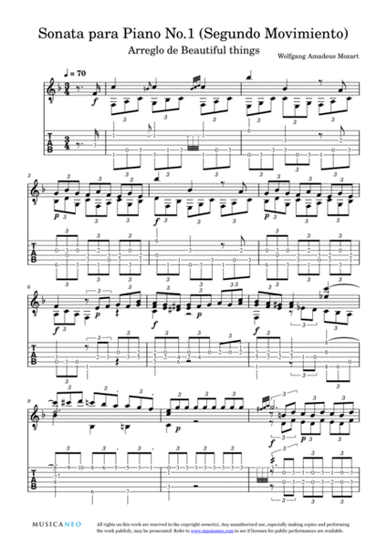 Sonata para Piano No.1 (Segundo Movimiento)-Mozart
