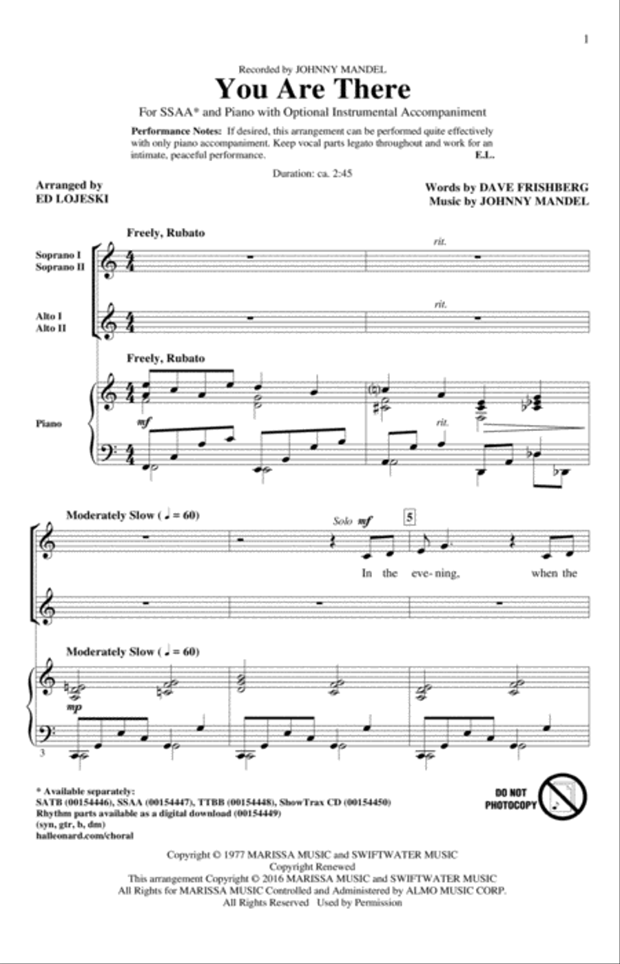 You Are There SSA scores gallery preview page 1
