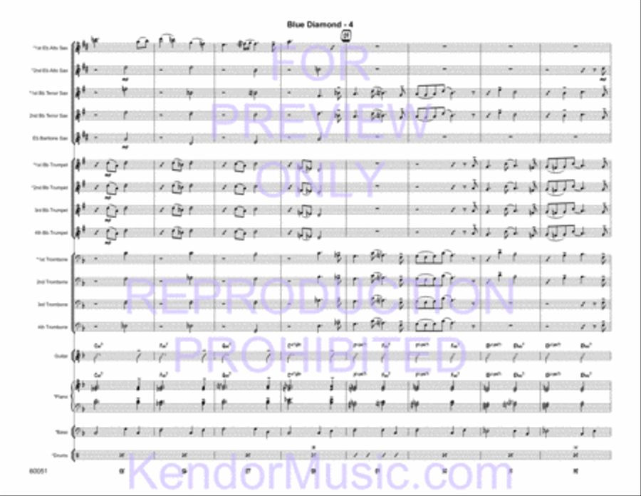 Blue Diamond (Full Score) Jazz Ensemble scores gallery preview page 6