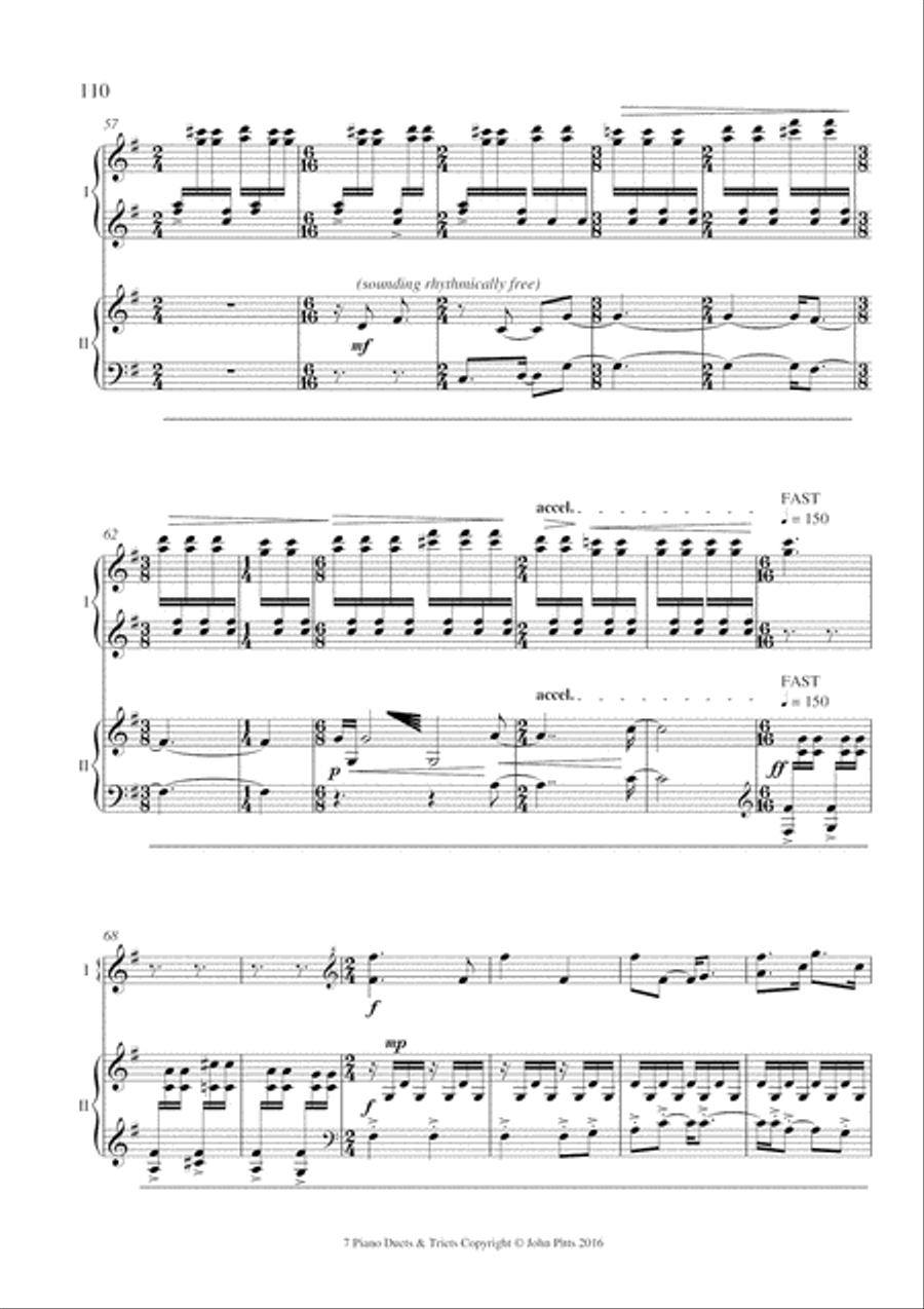 Glittering Gamelan 2 Pianos, 4-Hands scores gallery preview page 6