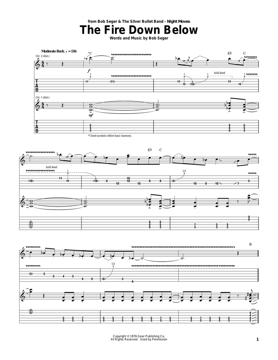 The Fire Down Below Acoustic Guitar scores gallery preview page 1