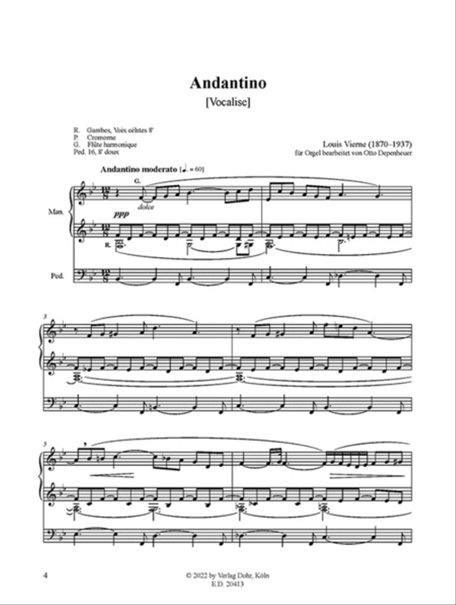 Andantino B-Dur (für Orgel) (Vocalise) Organ scores gallery preview page 2