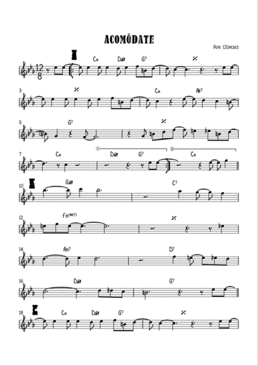 Acomódate Acomódate Jazz Ensemble scores gallery preview page 2