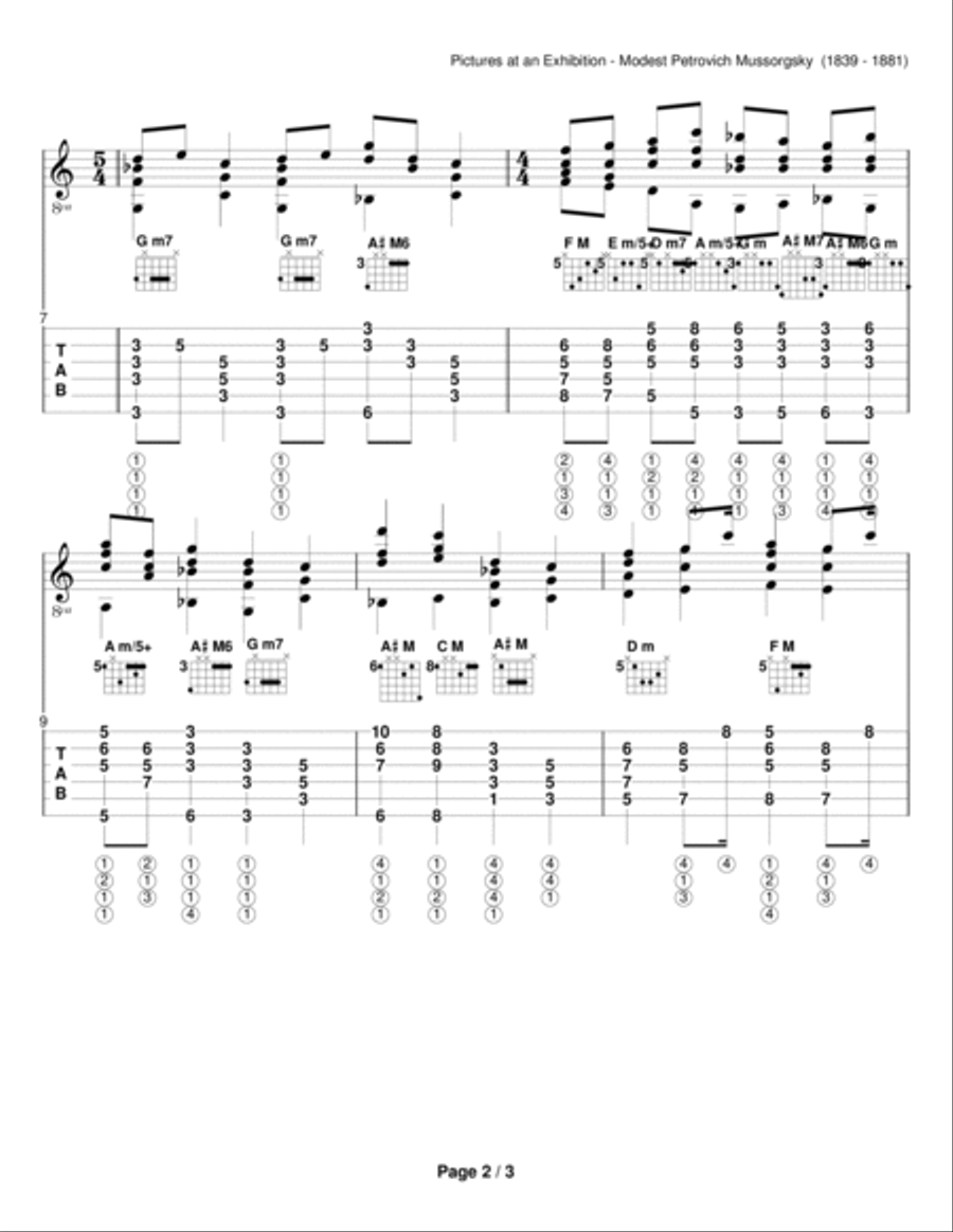 Pictures at an Exhibition Acoustic Guitar scores gallery preview page 2