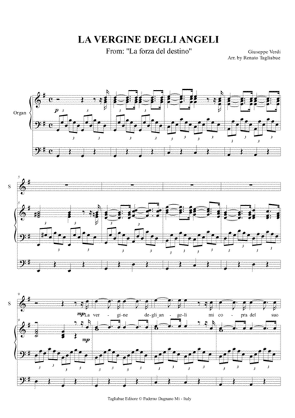 LA VERGINE DEGLI ANGELI - G. Verdi - For Soprano, Tenor and Organ image number null