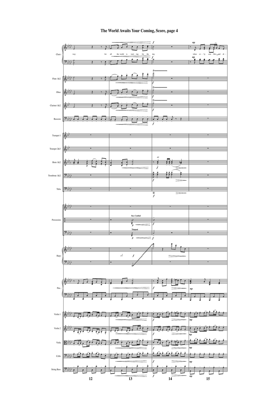 The World Awaits Your Coming - Orchestral Score and Parts (Digital Download) Full Orchestra scores gallery preview page 6