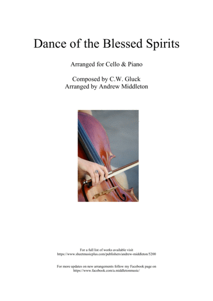 Dance of the Blessed Spirits arranged for Cello and Piano image number null