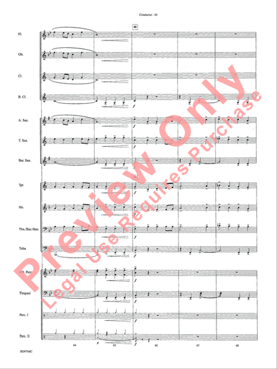 Glorioso (A Fanfare and Procession for Band) Concert Band scores gallery preview page 13