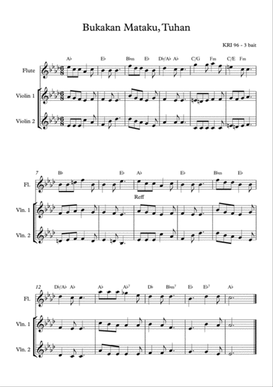 Open My Eyes That I May See Flute scores gallery preview page 1