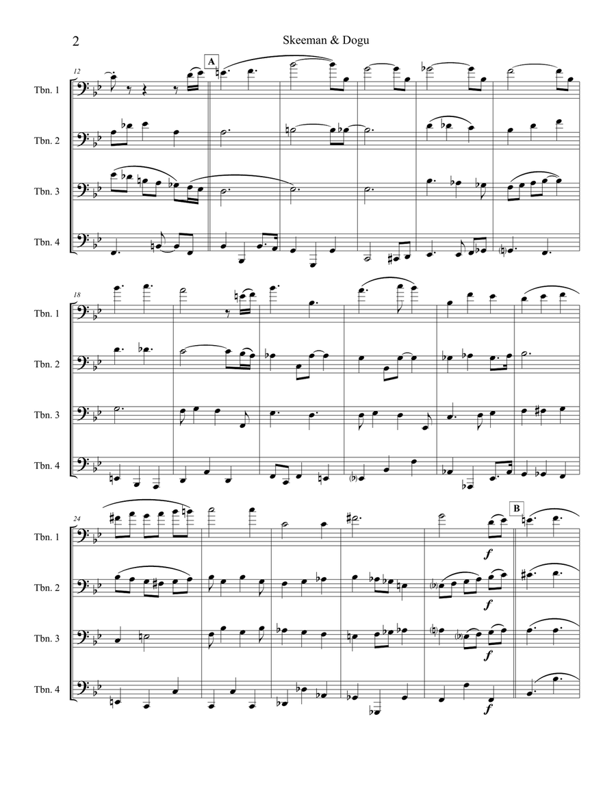 Skeeman & Dogu Skeeman & Dogu Brass Quartet scores gallery preview page 2